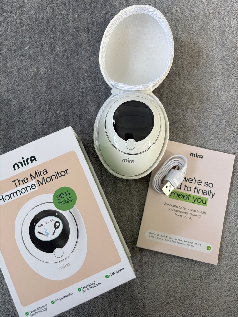 Mira Hormone Monitor w/ Case, Cord, Box